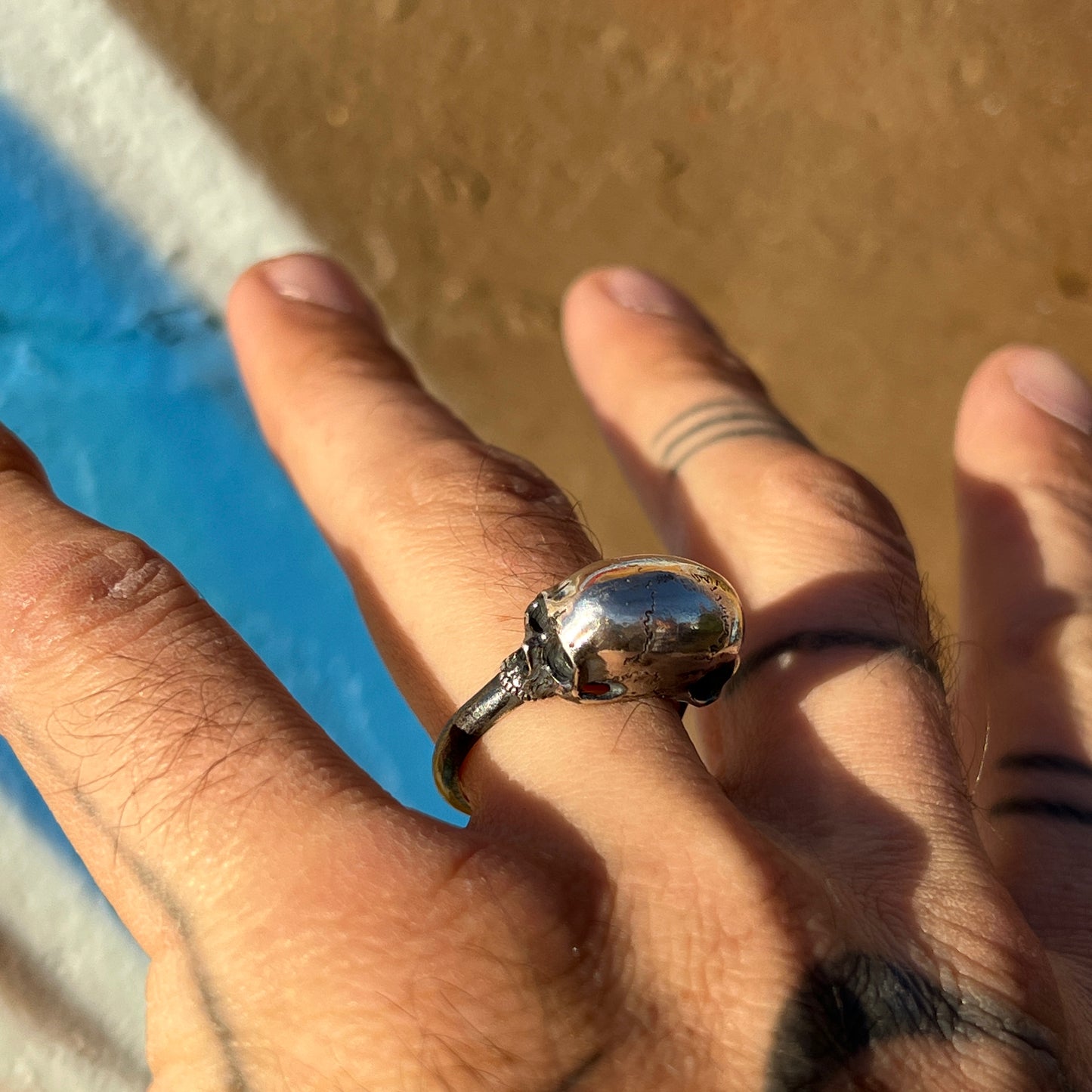 Double Skull Dome Ring