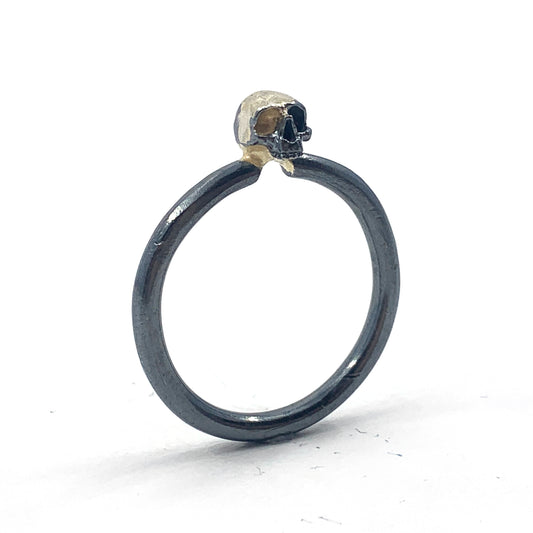Tiny Skull Ring with 14k Gold #1