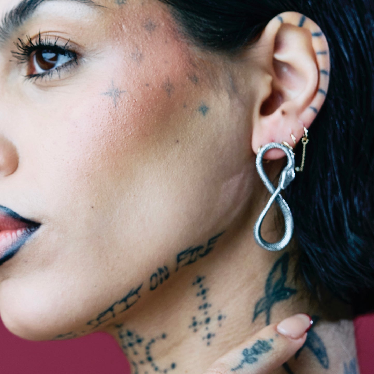 Ouroboros Infinity Python Earrings