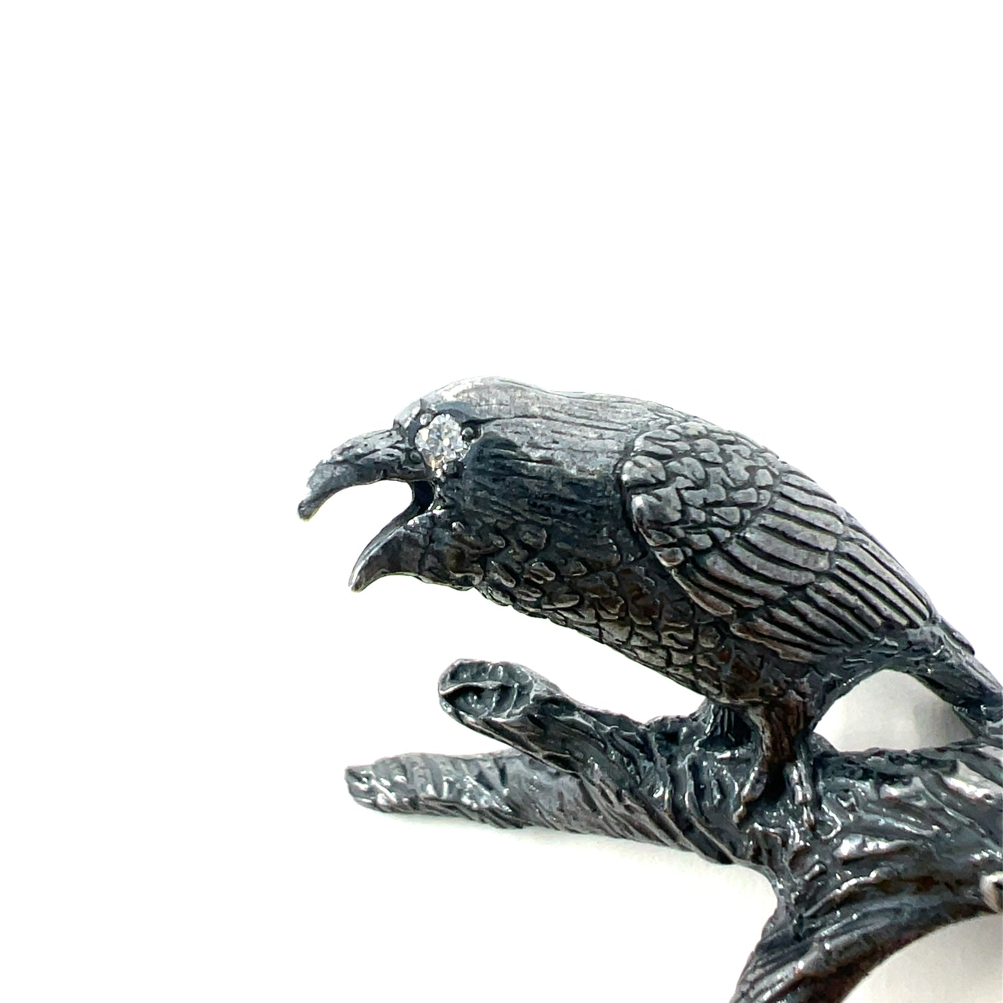 Raven on a Branch Ring (Moissanite eyes)