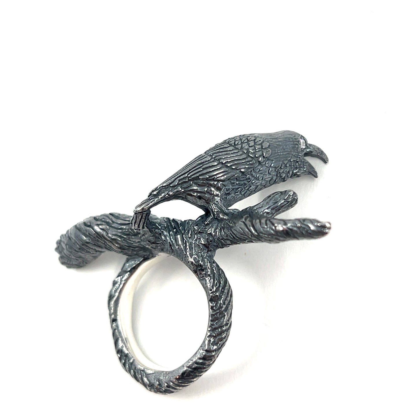 Raven on a Branch Ring (Moissanite eyes)