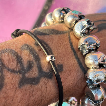 Skully Leather Cord Bracelet