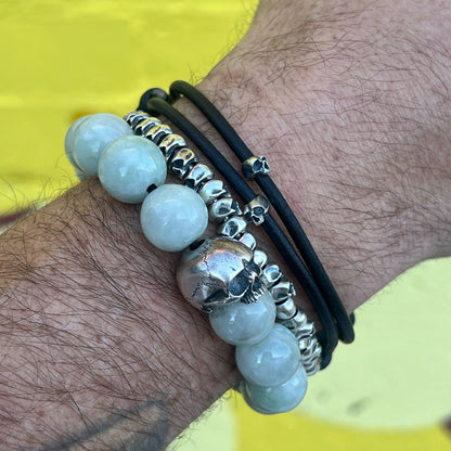 Skully Leather Cord Bracelet