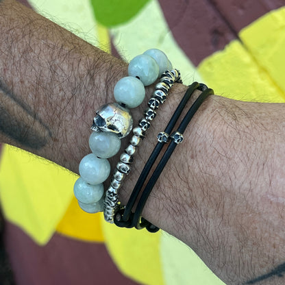 Skully Leather Cord Bracelet