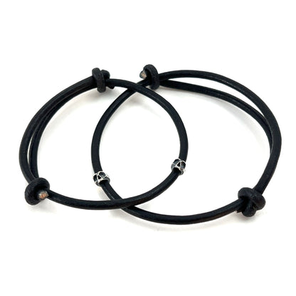 Skully Leather Cord Bracelet