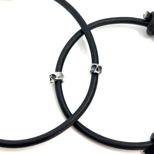 Skully Leather Cord Bracelet