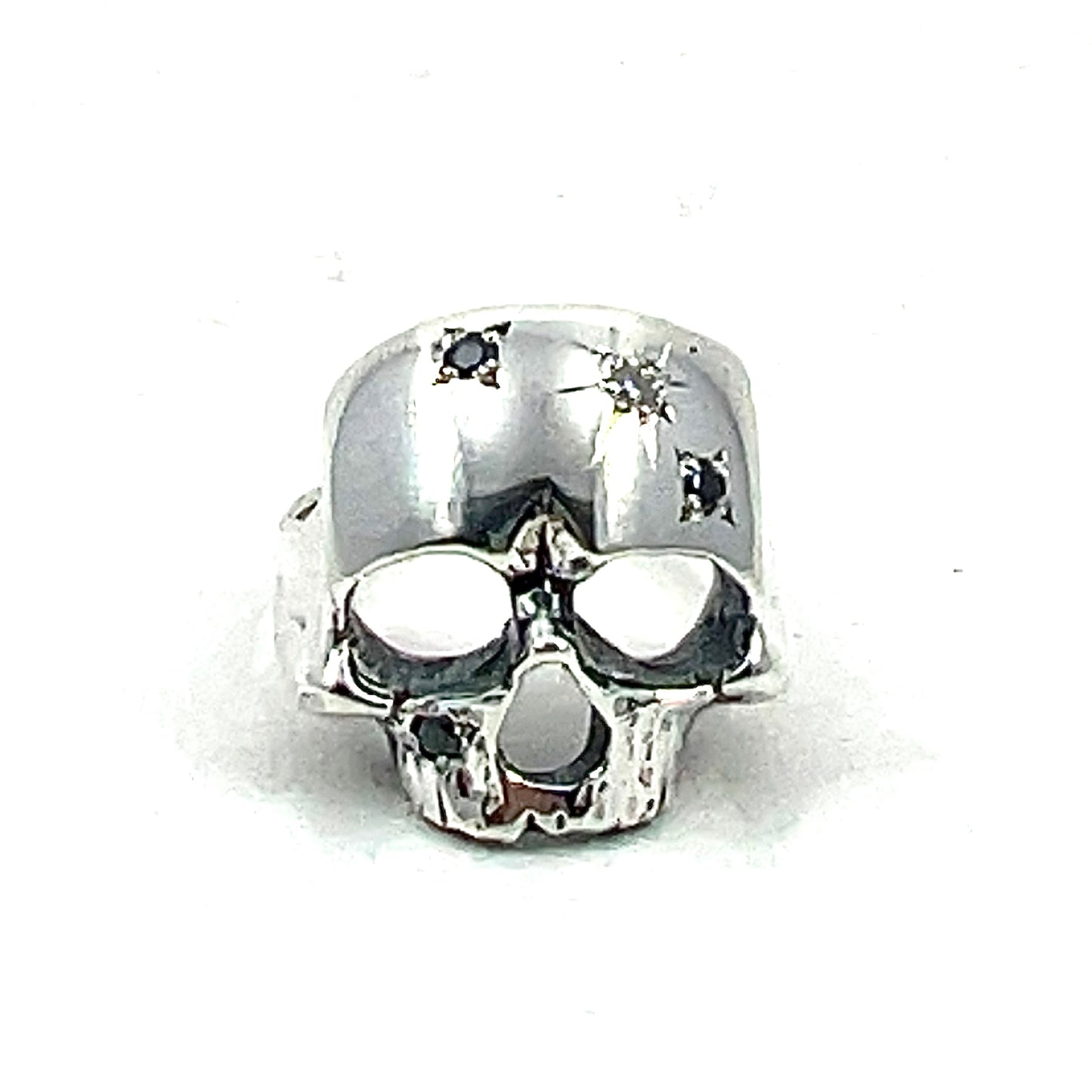 (The) Skull Ring (4 Moissanite, Size 7)