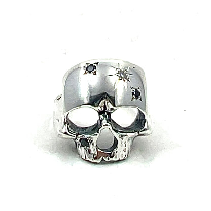 (The) Skull Ring (4 Moissanite, Size 7)