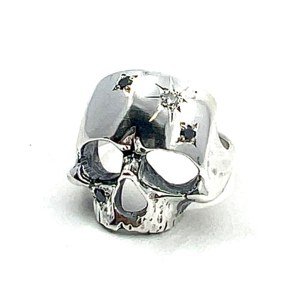 (The) Skull Ring (4 Moissanite, Size 7)