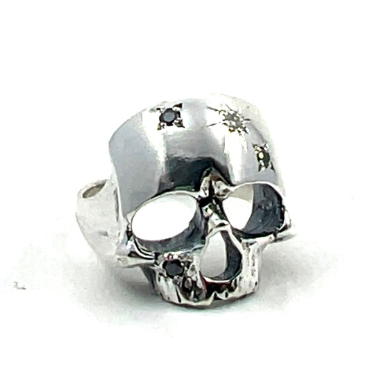 (The) Skull Ring (4 Moissanite, Size 7)
