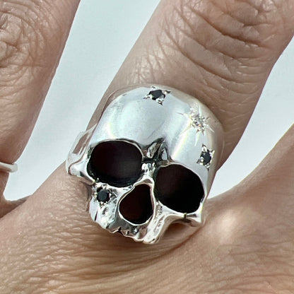 (The) Skull Ring (4 Moissanite, Size 7)