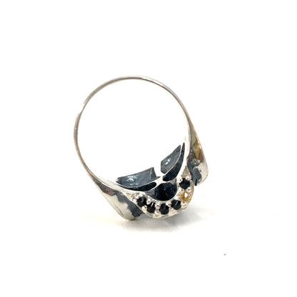The Skull Ring (spinel & sapphire inverted teeth)