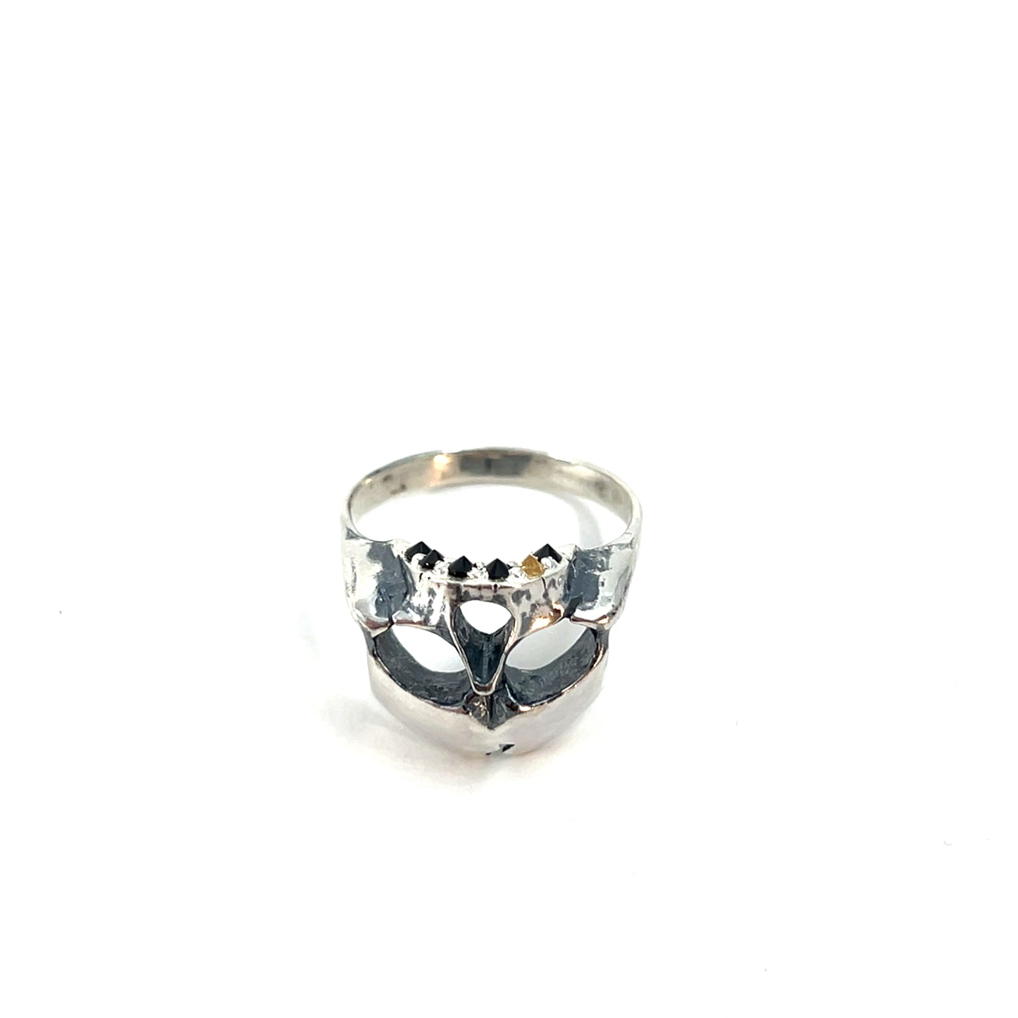 The Skull Ring (spinel & sapphire inverted teeth)