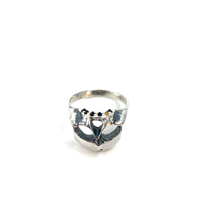 The Skull Ring (spinel & sapphire inverted teeth)