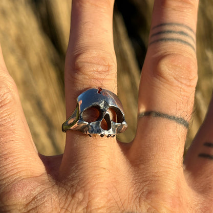 The Skull Ring (spinel & sapphire inverted teeth)