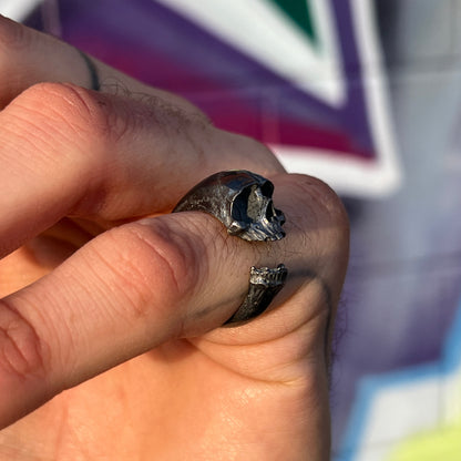Wraparound Memento Mori Skull Ring