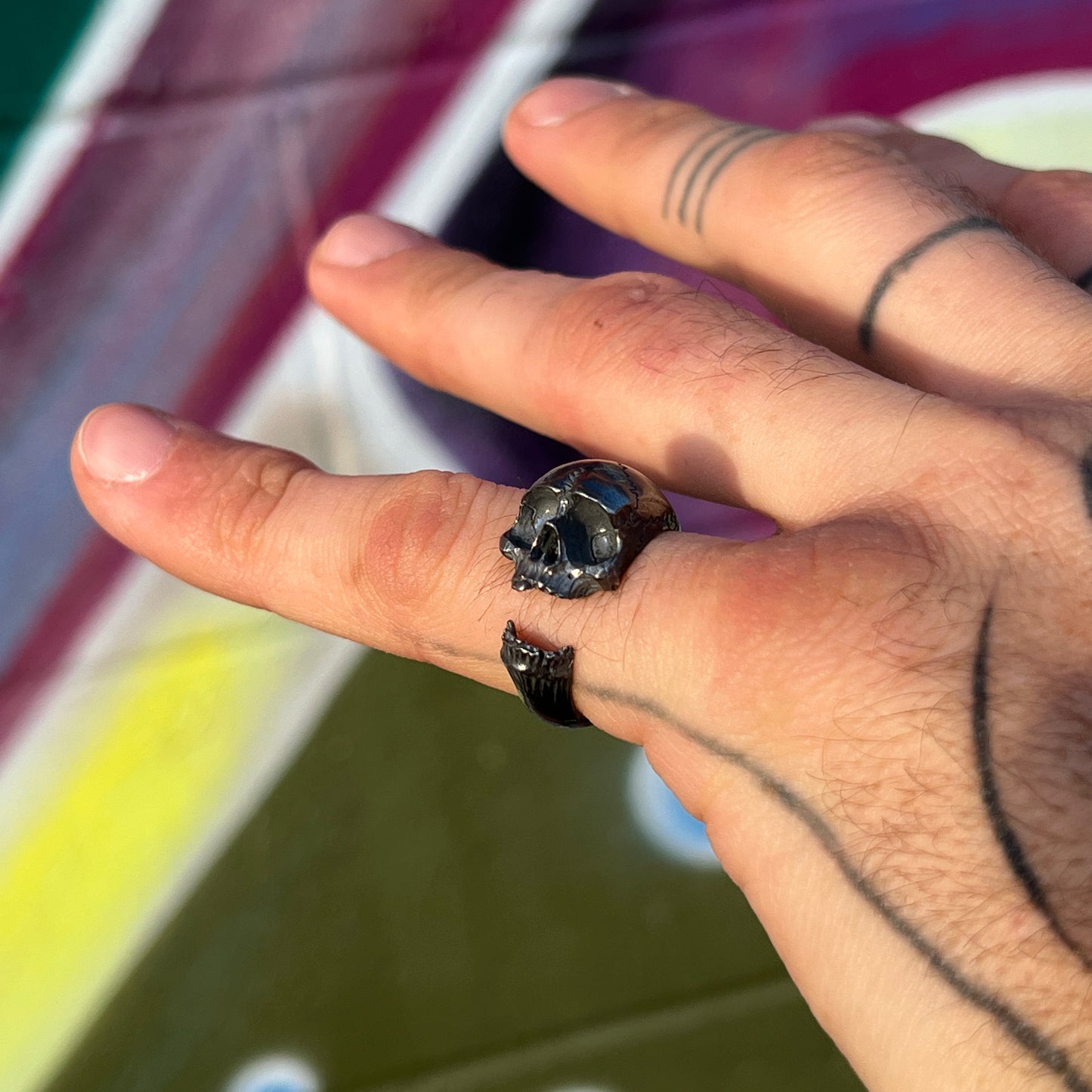 Wraparound Memento Mori Skull Ring