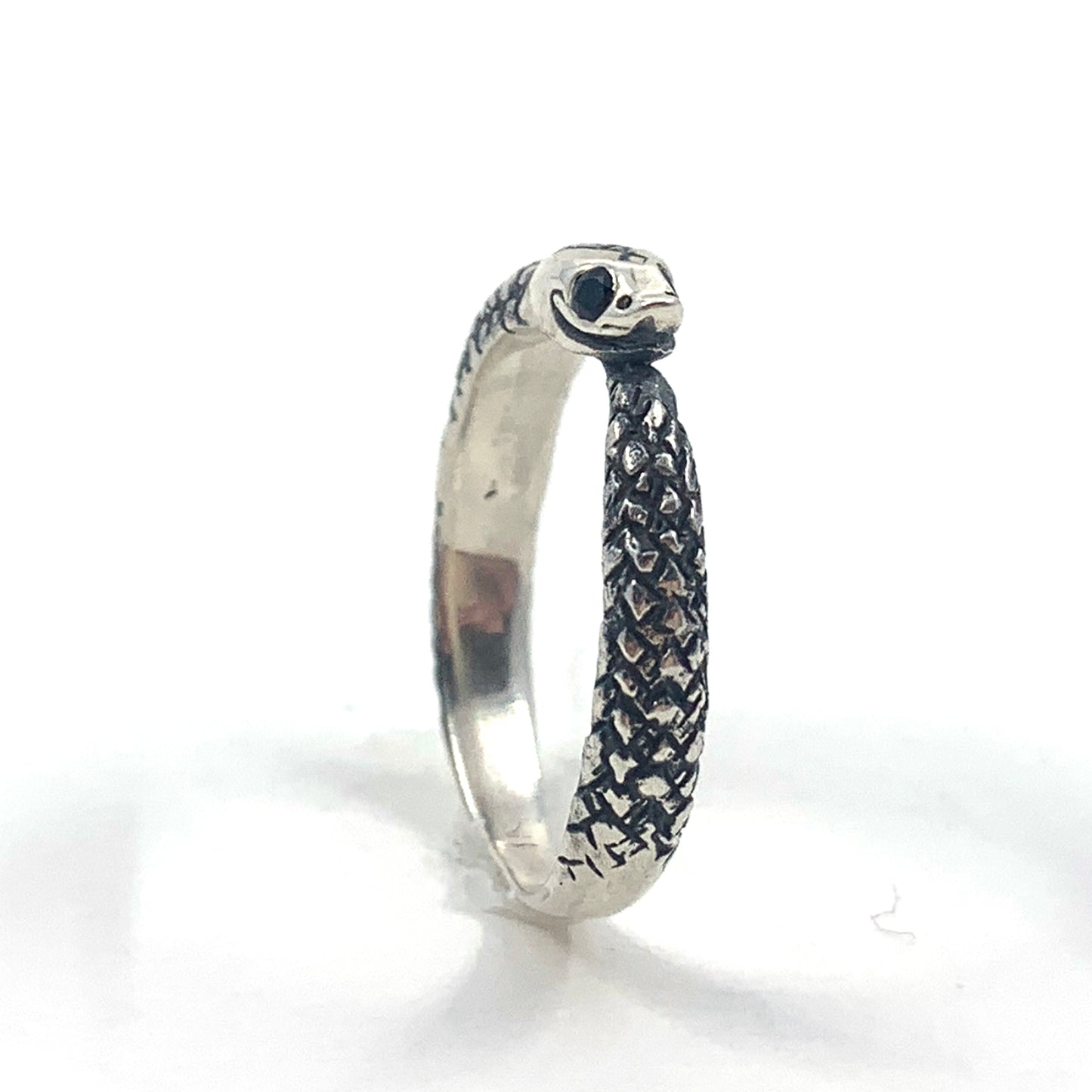 Black Spinel Hognose Snake Ring