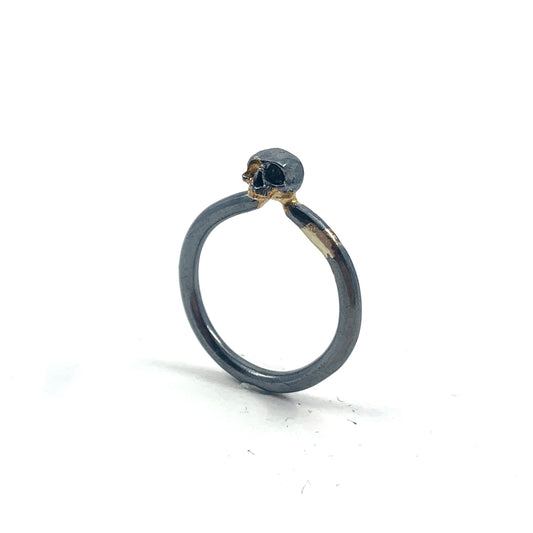 Tiny Skull Ring with 14k Gold #2